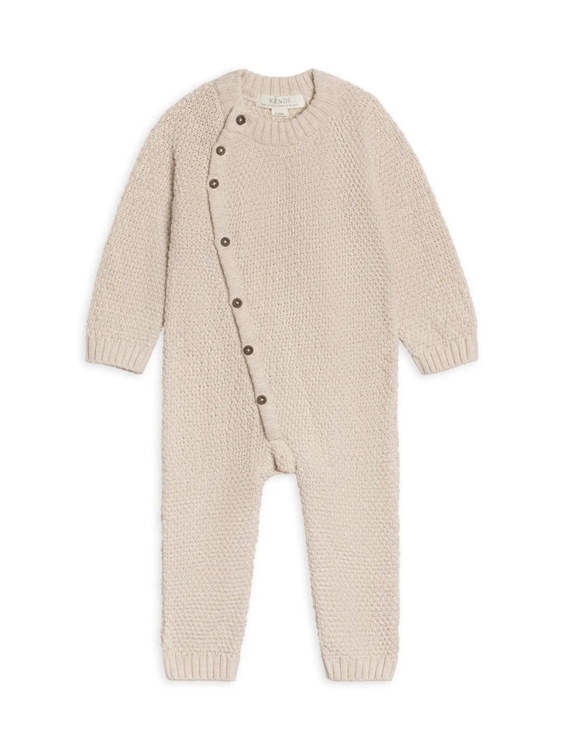 Casey Seed Stitch Sweater Romper - Heather Oat