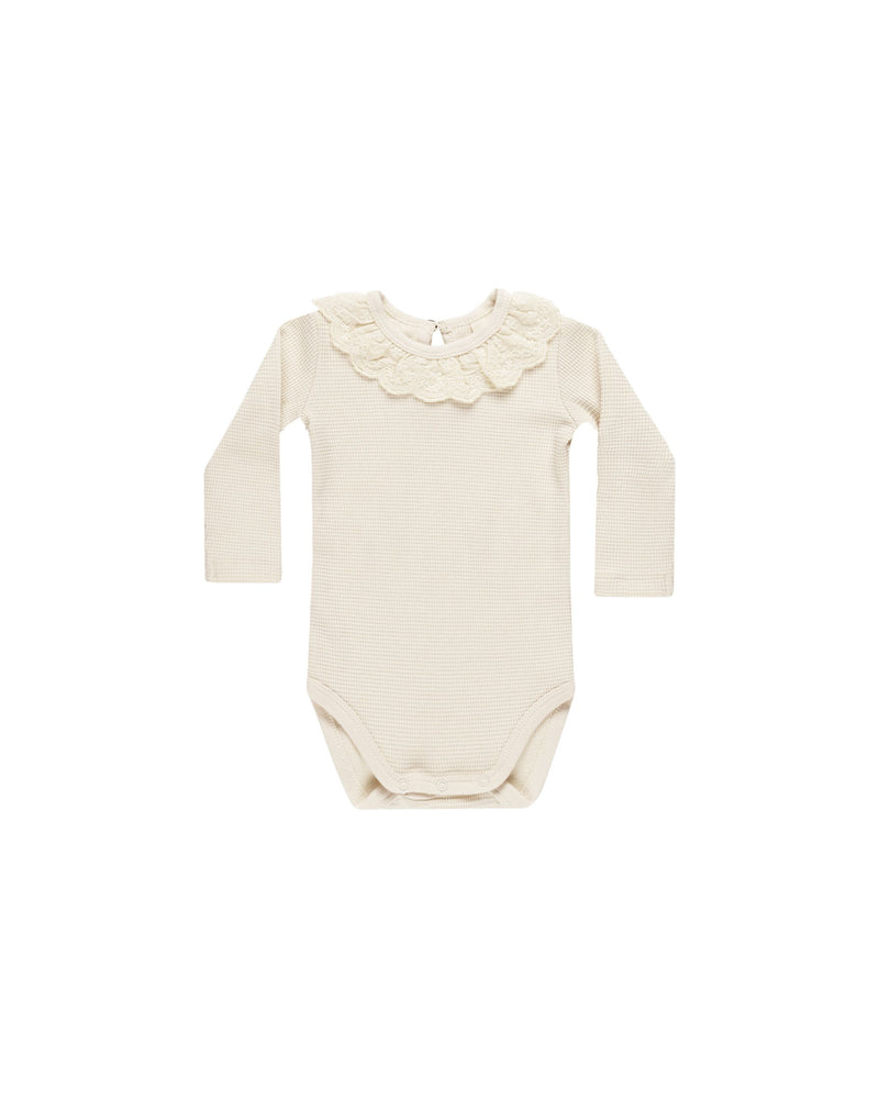 Ruffle Collar Bodysuit || Natural