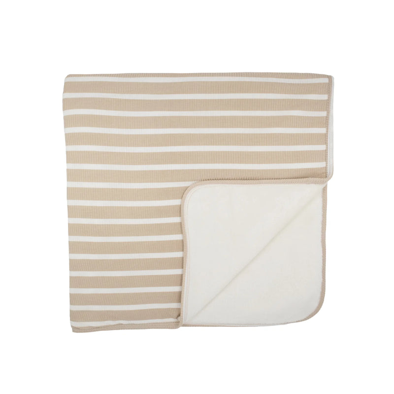 Bamboo Youth Blanket - Tan Wide Stripe