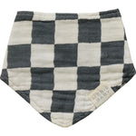 Muslin Bib - Charcoal Checker