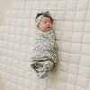 Bamboo Stretch Swaddle - Light Green Daisy