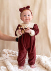 Lace Velvet Baby Girl Jumpsuit (Organic)